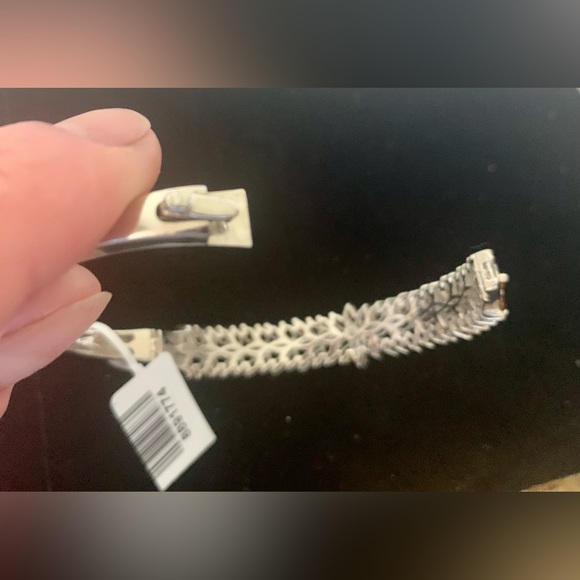 Multi-Tourmaline Bangle Bracelet in Platinum Over Sterling Silver 6.50 In NWT - Picture 9 of 14